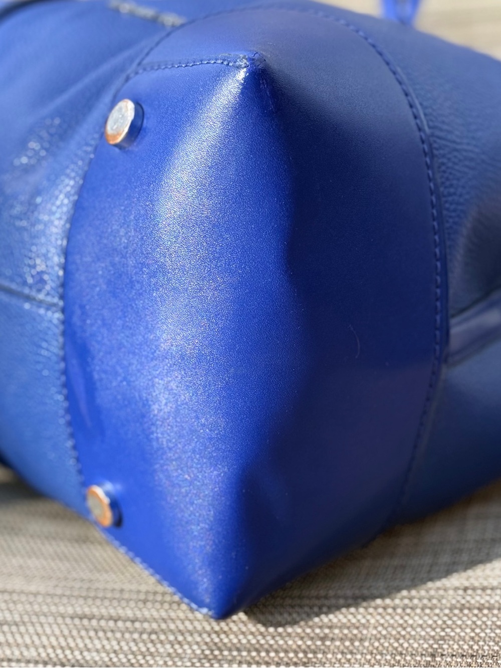 Michael Kors Royal Blue Leather Drawstring Bucket Shoulder Bag - Picture 8 of 13